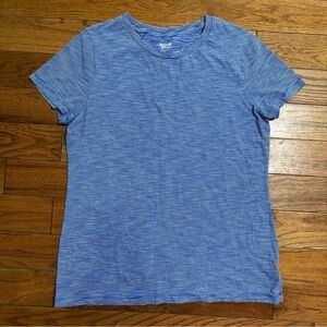 Mossimo Supply Co. Blue Pinstripe Short Sleeve Tee